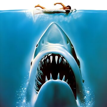 The movie "Jaws" is about a man-eating shark.