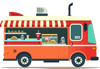 illustration of food truck in vectorial
