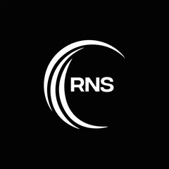 RNS logo. R N S design. White RNS letter. RNS, R N S letter logo design. R N S letter logo design in FIVE, FOUR, THREE, style. letter logo set in one artboard. R N S letter logo vector design.