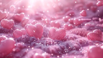 pink podium background adorned with symbols of love