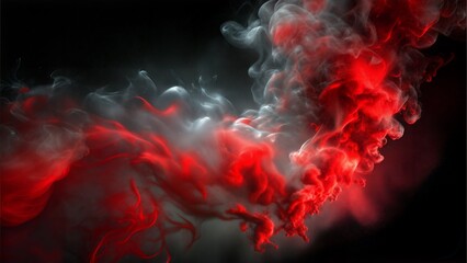 Burning Explosion with Smoke on Black Background