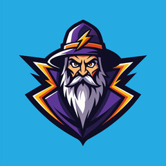 Wizard Mascot Logo Design Wizard Vector Illustration
