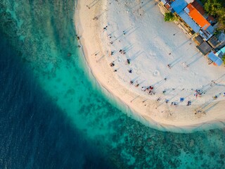 Aerial view of White Beach, Moalboal, Philippines