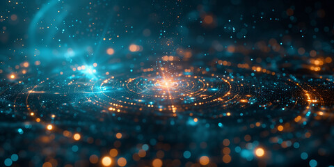 Fototapeta premium Abstract circular space with stars in the background birth charts