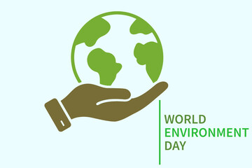 World Environment Day vector illustration. environment day concept with hand and globe vector