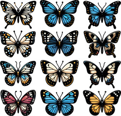 A Collection of Graceful Butterfly Vector Illustrations