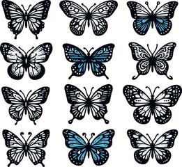 A Collection of Graceful Butterfly Vector Illustrations