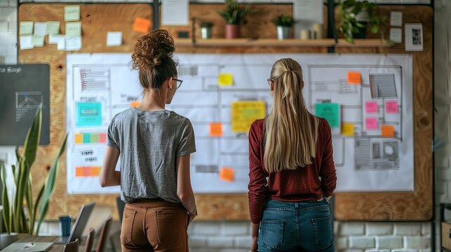 Mobile app development brainstorming session, creative and dynamic