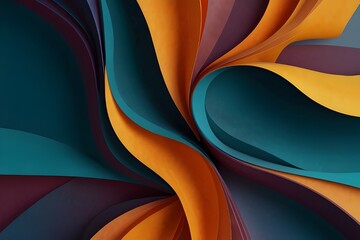 4K Abstract wallpaper colorful design, shapes and textures, colored background, teal and orange colores Generative AI 