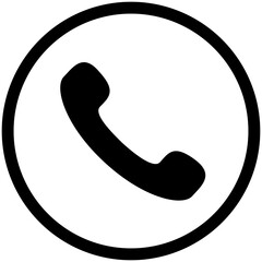 Simple black telephone call symbol. Support and call center related icon set. Telemarketing and sales  linear icons. Support services flat color outline vector sign collection.