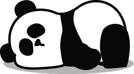Lazy panda lying down cartoon, vecter illustration © Totostarkk9456