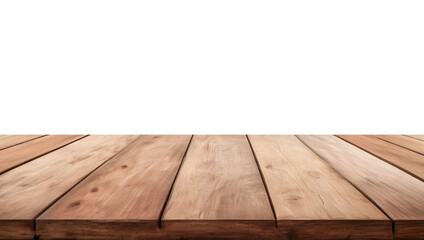 Empty wooden table top Brown For displaying product ,The background is transparent.