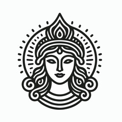 Chinese Goddess Nuwa vector sticker tattoo logo icon nugua