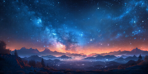 Fototapeta premium View of a night sky filled with stars and the Milky Way