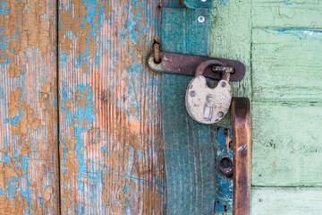 Old lock on door