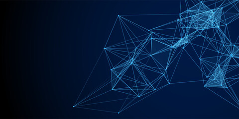 modern tech banner with a low poly plexus design