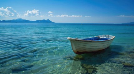 Naklejka premium Sailing boat in the sea 