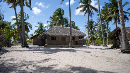 Typical house in Mocimboa da Praia in Cabo Delgado Province, Mozambique