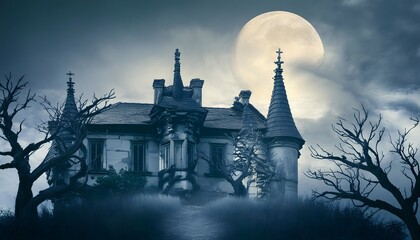 Haunted house, old worn-down abandoned home, creepy and spooky