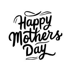 Happy mothers day hand drawn lettering isolated