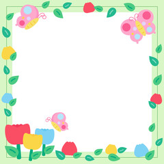 red tulip flower frame 1