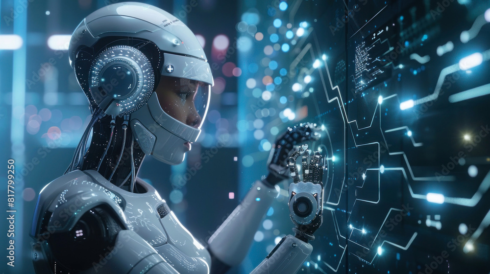Poster robot with digital interface touch screen
