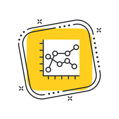 Cartoon diagram icon vector illustration. Analysis icon on isolated yellow square background. Statistics sign concept.