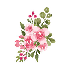 Bouquet flower watercolor painted clipart transparent background Background
