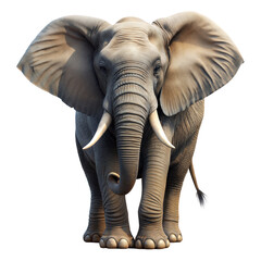 Fototapeta premium A large elephant stands in front of a transparent background