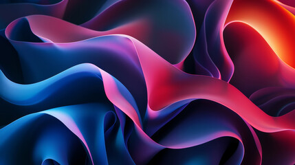 Obraz premium Motion background with smooth 3d wave shapes, dark matte pastel palette. business aesthetic concept. Generative AI