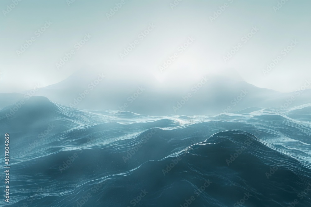 Poster scenic view of a large body of water with majestic mountains in the background. perfect for travel a