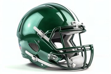 Fototapeta premium A green football helmet in close up on a white background