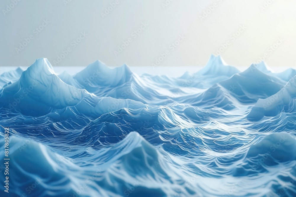 Poster a serene view of a large amount of blue waves in the ocean. perfect for nature and travel websites