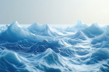 A serene view of a large amount of blue waves in the ocean. Perfect for nature and travel websites