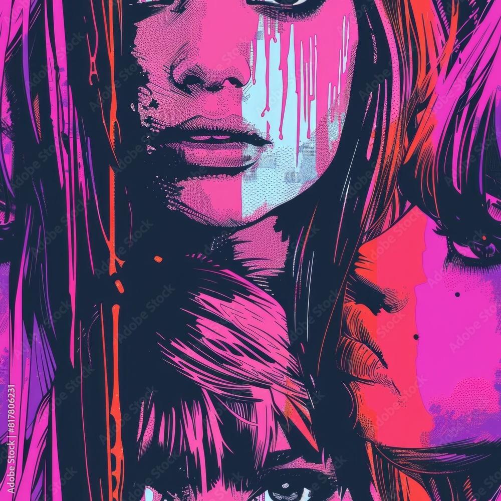 Poster image of a couple of women standing side by side. suitable for various concepts and designs