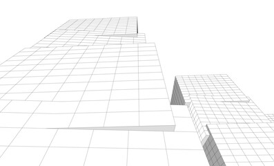 Fototapeta premium abstract architectural drawing 3d illustration