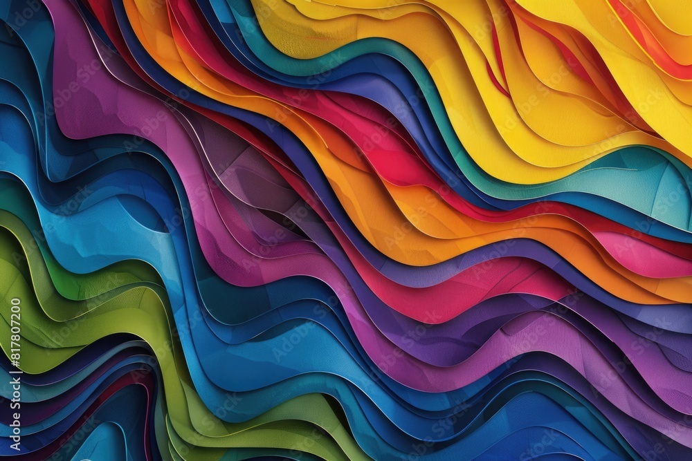 Poster a vibrant and colorful wave pattern, perfect for various design projects