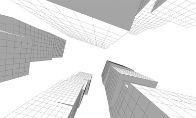 Fototapeta premium abstract architectural drawing 3d illustration