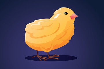 Cute little yellow chick. Vector isolated cartoon illustration of domestic bird pet.