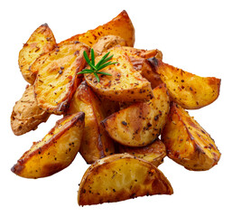 Fresh grilled plantain slices with parsley garnish, cut out - stock png.