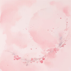 Pink watercolor background, abstract watercolor background with hearts