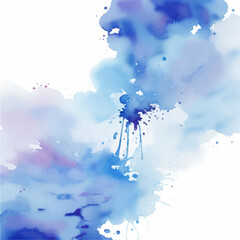 blue sky and clouds, Blue watercolor