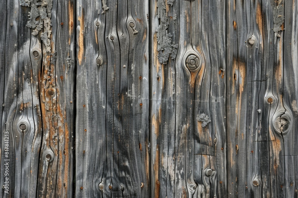 Poster close up of weathered wooden wall with peeling paint. perfect for background or texture use