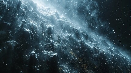 Fototapeta premium Astronaut Adrift in Outer Space Amidst Cosmic Bokeh