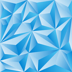 3D Blue Polygonal Pattern Abstract Geometric Design with Ice and Gemstone Aesthetic, Ideal for Design Elements