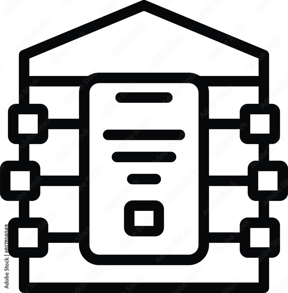 Poster intelligent home technology icon outline vector. automated house. app control system