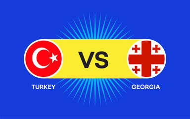 UEFA Euro Cup 2024 turkey vs georgia. Vector illustration.
