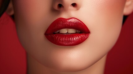 Elegant lips showcasing lipstick, ready for your brand message