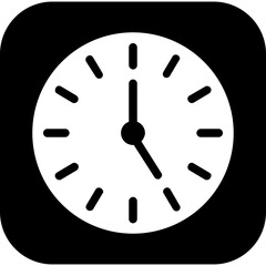 Clock vector icon in glyph style 