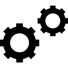 Cog vector icon in glyph style 